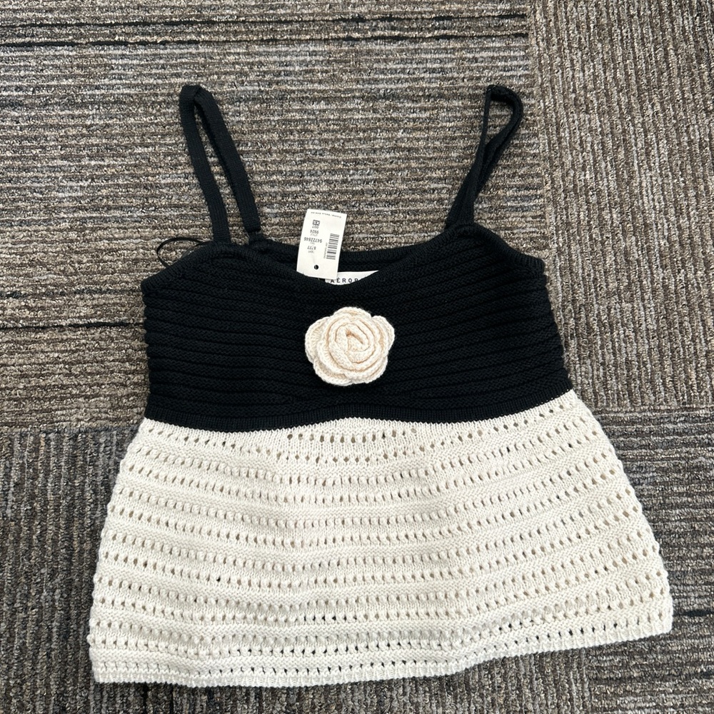 Black and Cream Knit Sweater